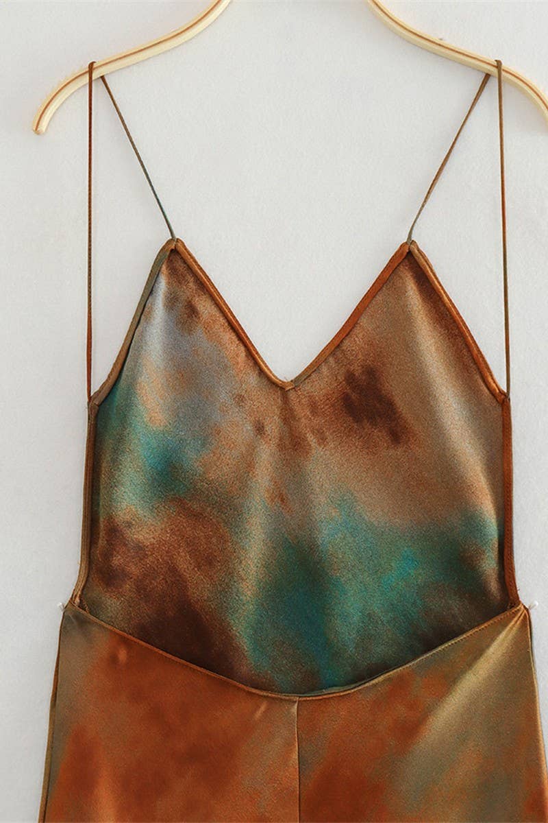 CWDMD4180_SLEEVELESS TIE-DYE WAIST-LENGTH SUSPENDER DRESS