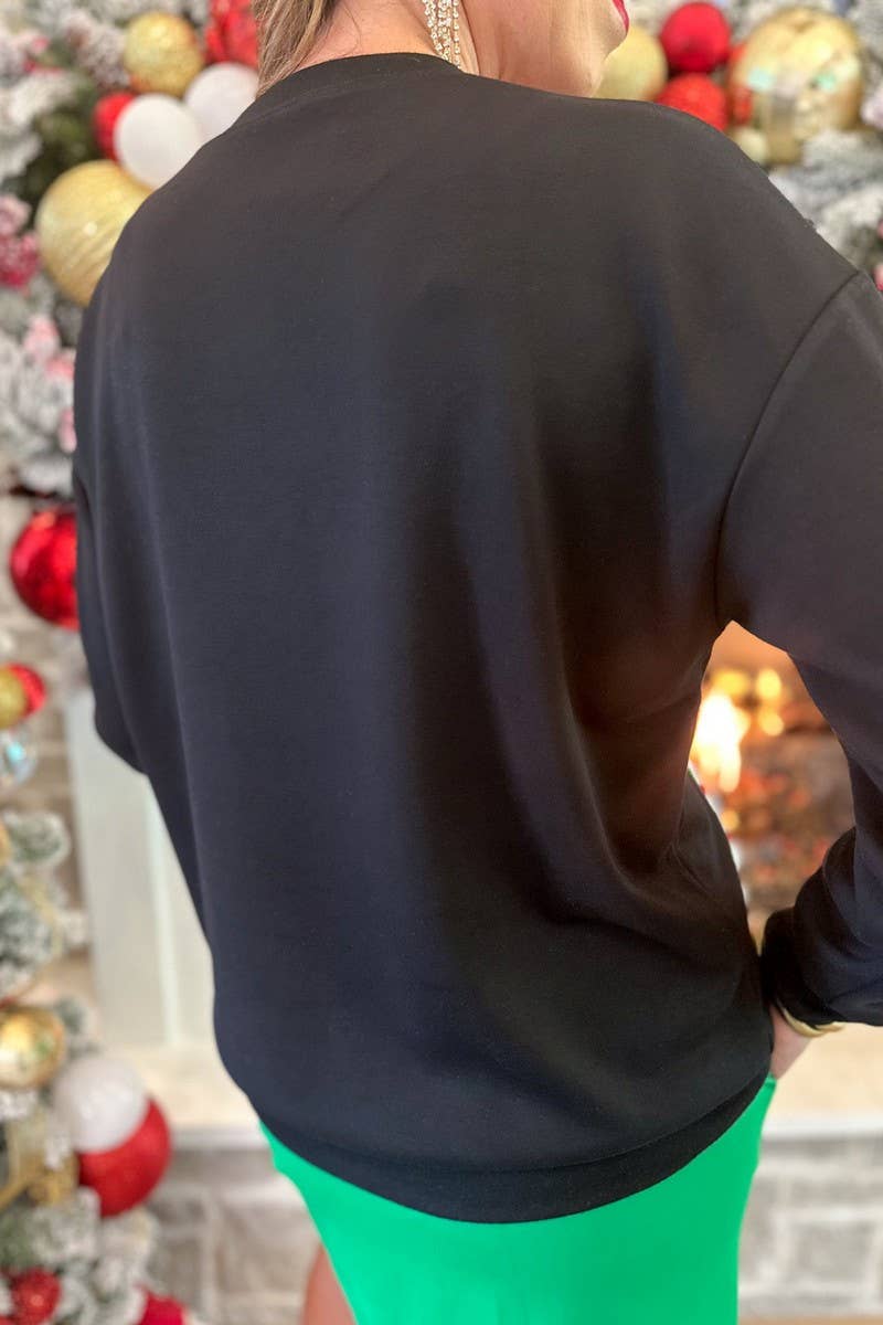 CWTBLL01233_CHRISTMAS TREE SEQUINED CASUAL LOOSE SWEATSHIRT