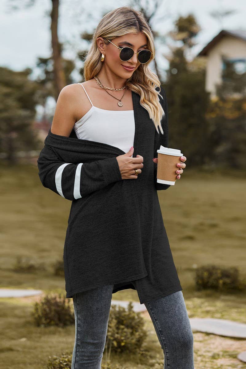 CWOCAL2264_AUTUMN AND WINTER CONTRAST COLOR KNITTED JACKET