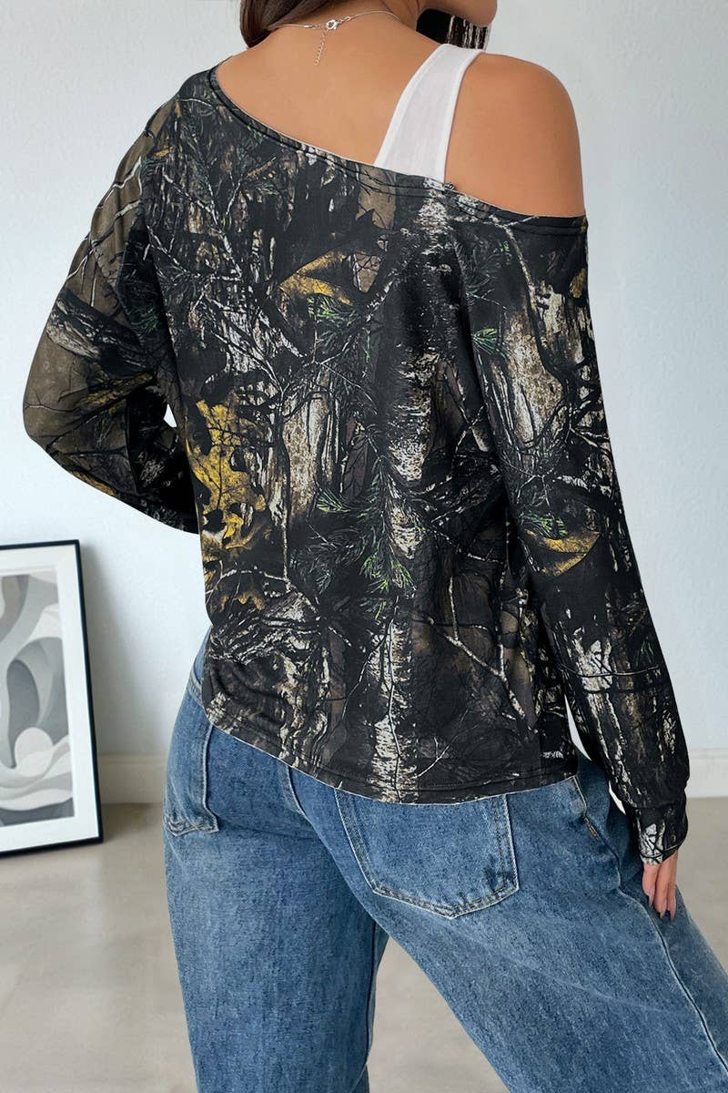 CWTBLL00751_SPLICED FAKE TWO-PIECE OFF-SHOULDER PULLOVER TOP