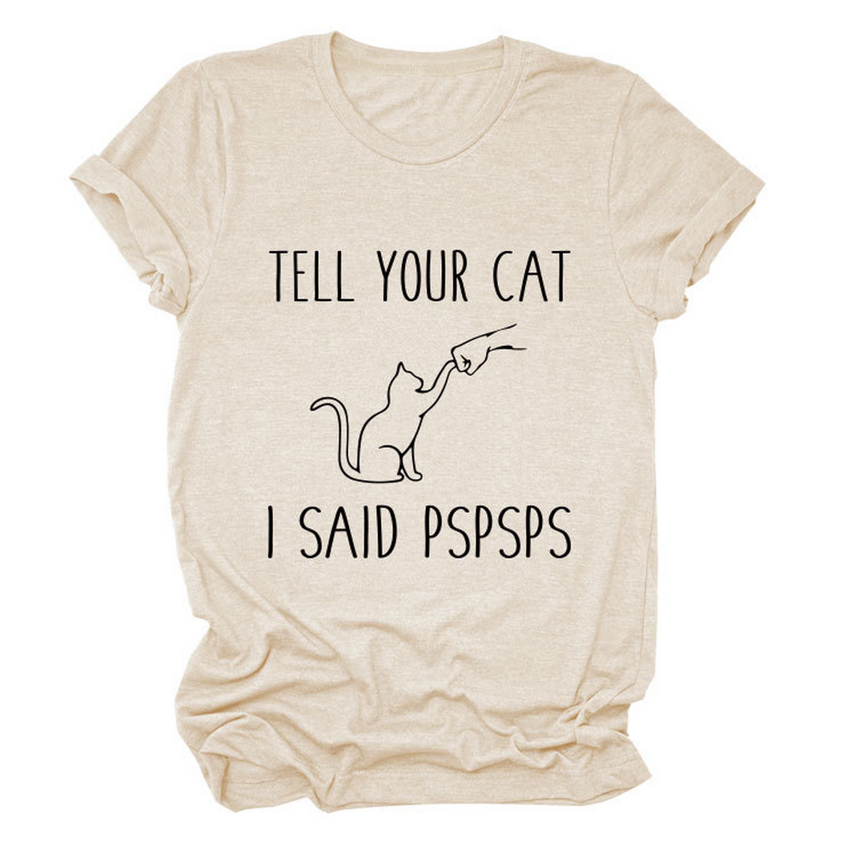 Casual Cat Print Tee ??Women?™s Short Sleeve Top_CWTTS1519