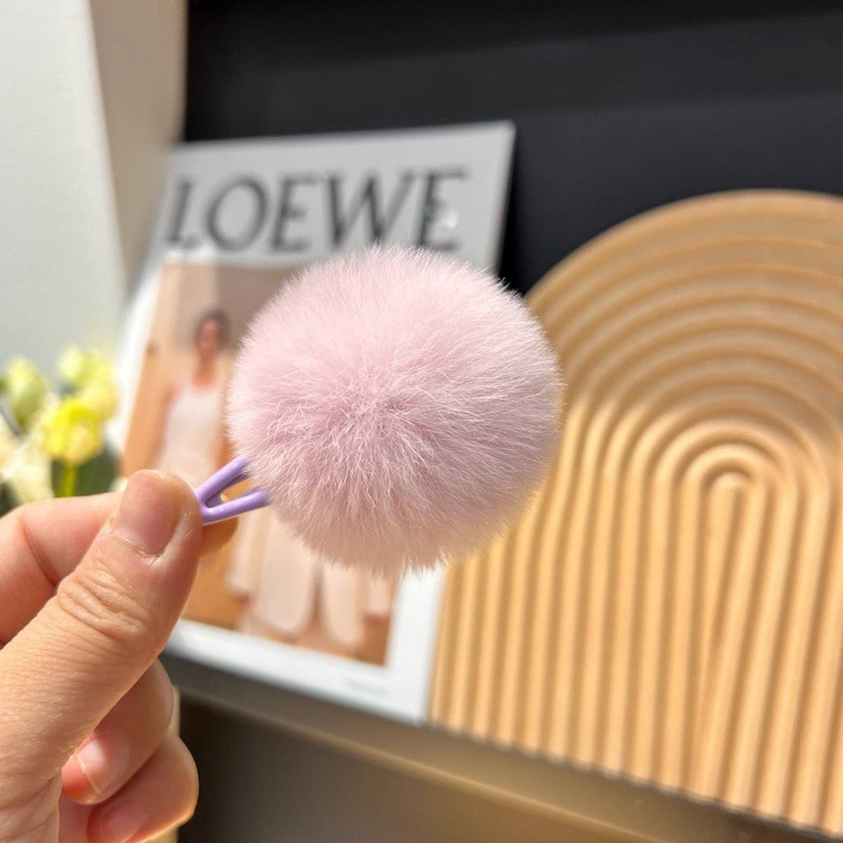COLORFUL POM-POM BANGS CUTE MINI HAIR CLIP