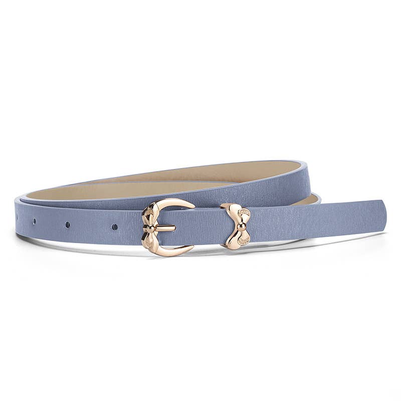 Butterfly pin buckle imitation leather belt
