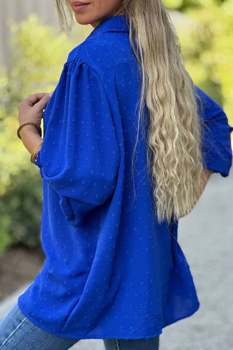 CWTBLL01201_2025 CASUAL LOOSE FIT BUTTON DOWN POLO SHIRT