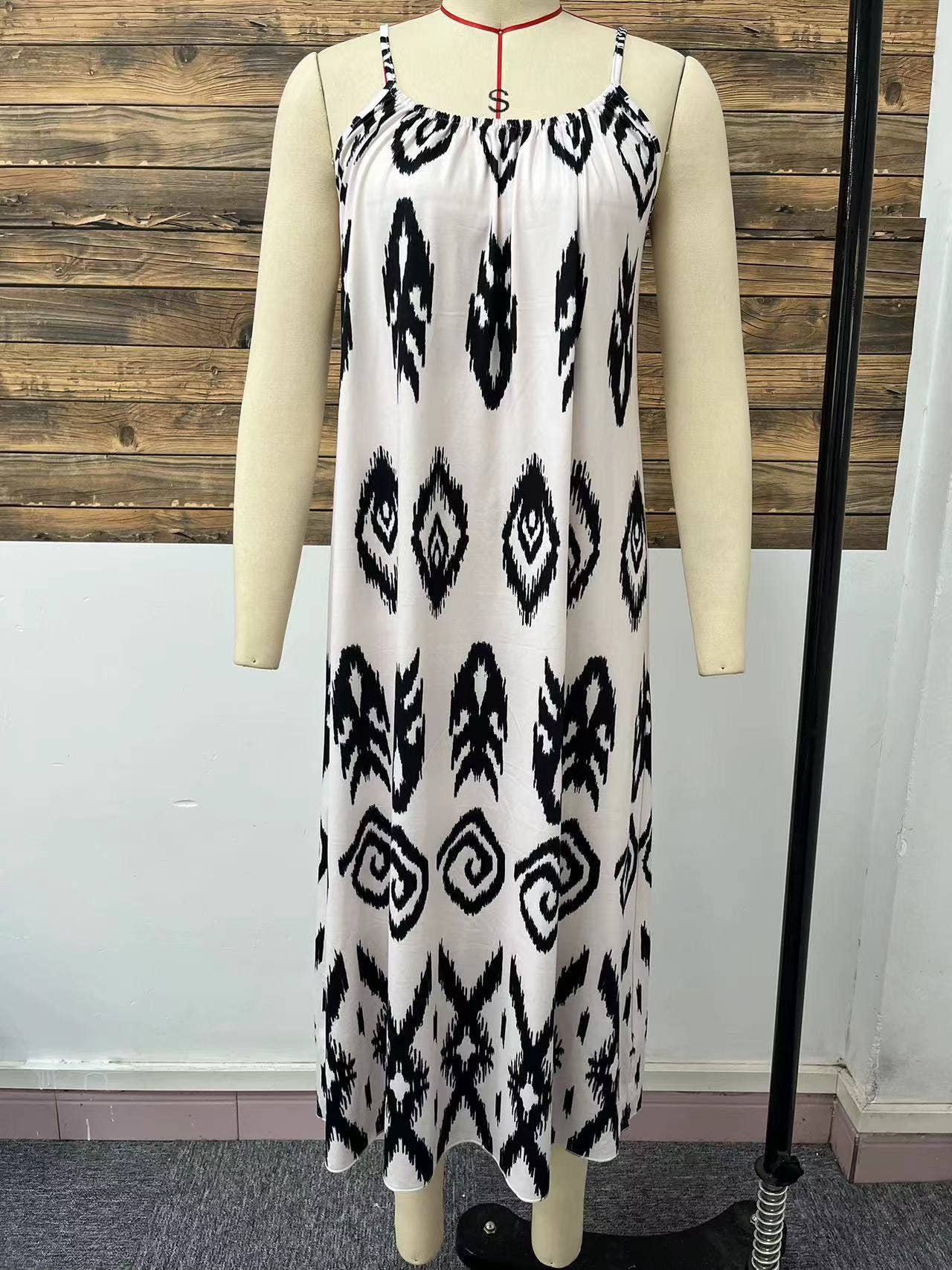 Fashionable versatile loose printed long dress