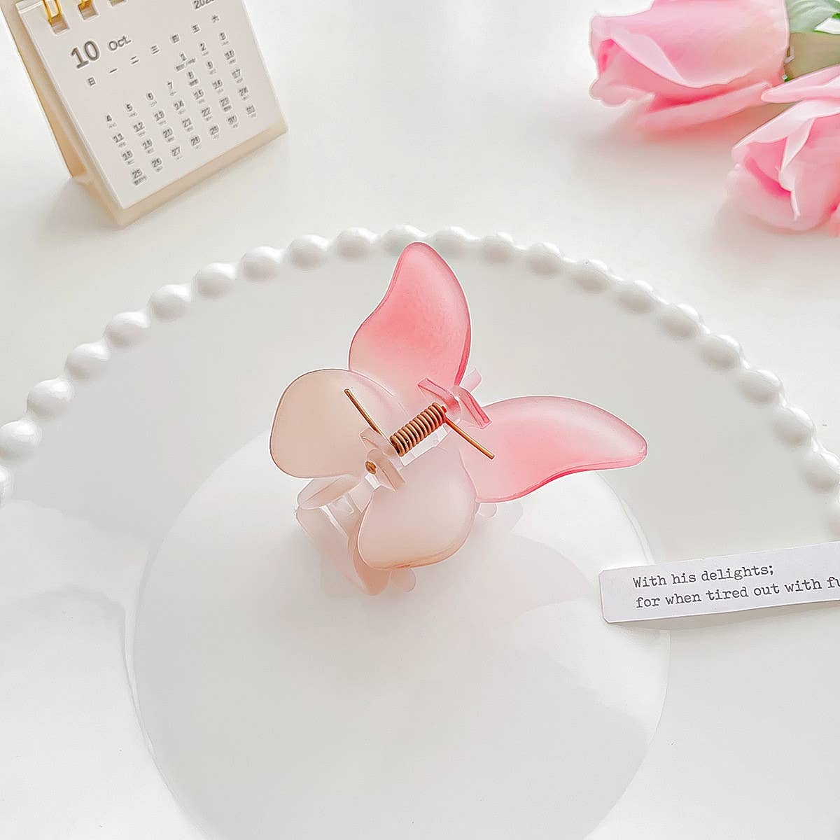 SIMPLE GRADIENT COLOR BUTTERFLY CLIP HAIRPIN_CWAHA1008