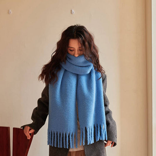 Blend Scarf ??75% Wool Thick Solid Neckwarmer_CWASC2283