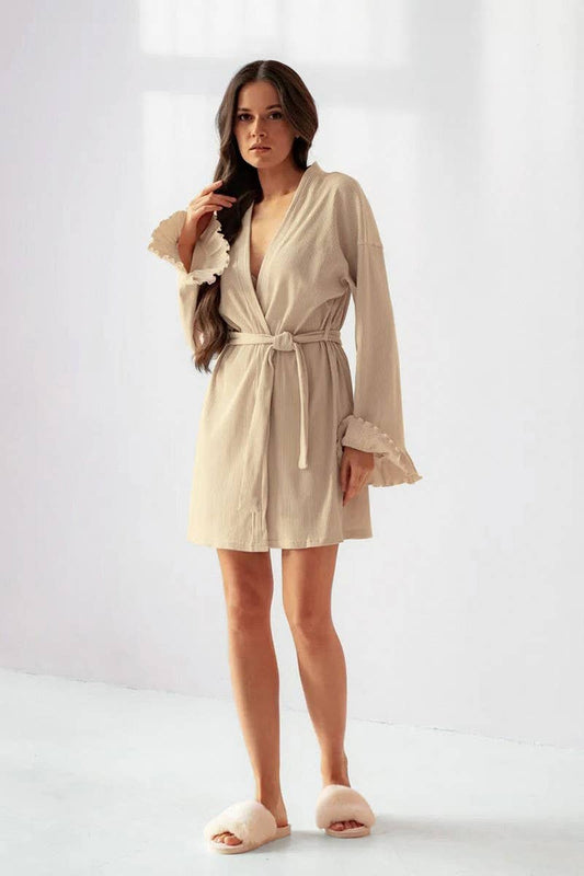CWSPJ0274_LONG-SLEEVED TIE NIGHTGOWN HOME WEAR