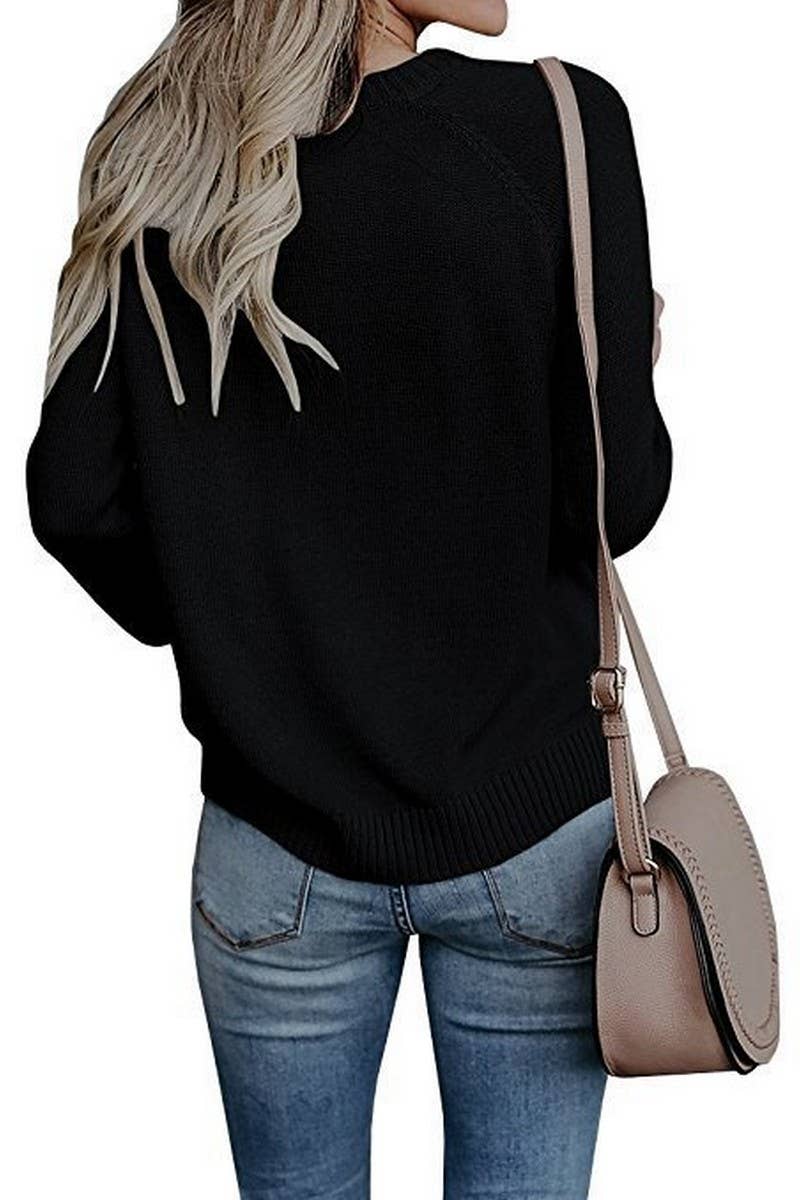 CWOSWL5809_KNITTED ROUND NECK PULLOVER HEART SWEATER