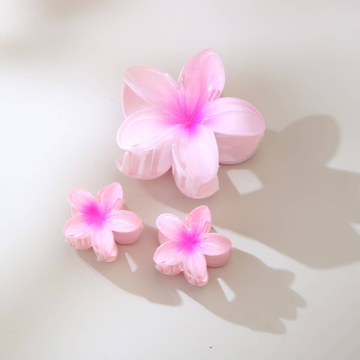 CWAHA07410_PLUMERIA FLOWER HAIR CLAW CLIP SET OF 3