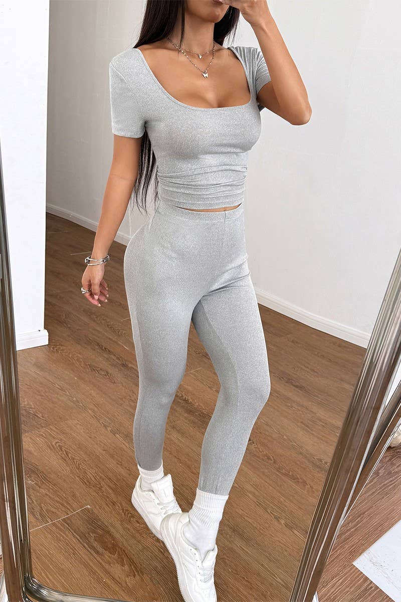 CWSS1179_SUMMER SPORTS YOGA SOLID COLOR TWO-PIECE SUIT