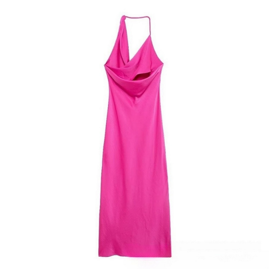 Women?™s French Style Asymmetric Satin Dress_CWDMD5814