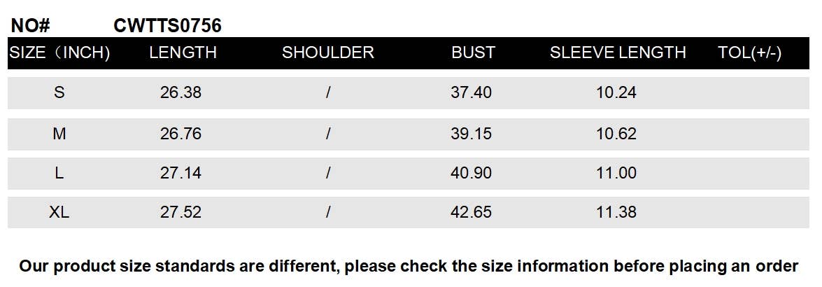 CWTTS0756_V-Neck Shirt Sleeve Top