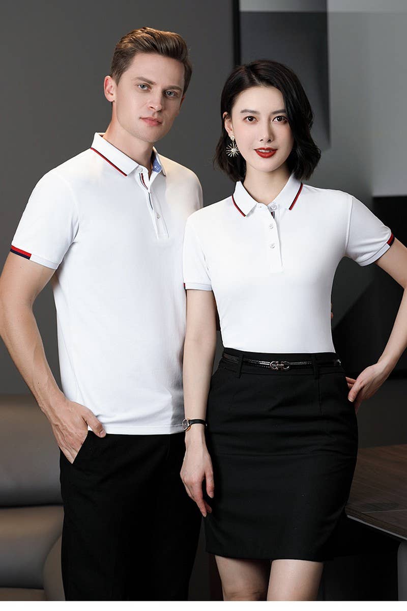 CWTBLS02441_COTTON EMBROIDERED CASUAL SHORT SLEEVE POLO