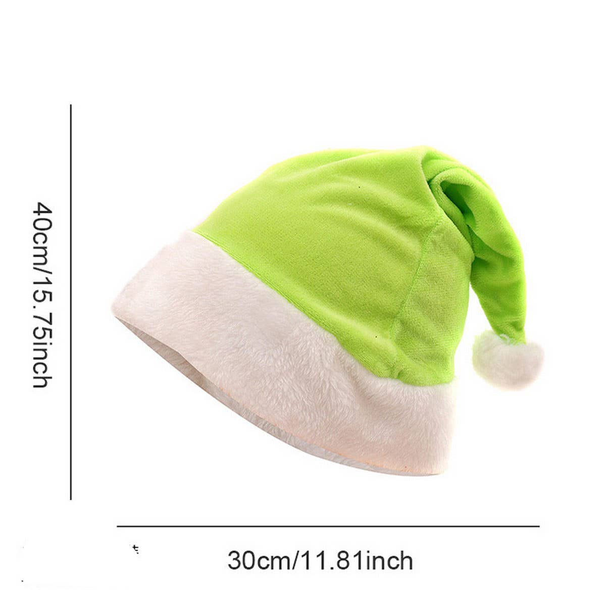 CWAH04591_SOFT CRYSTAL FABRIC SANTA HAT FOR CHRISTMAS PARTY