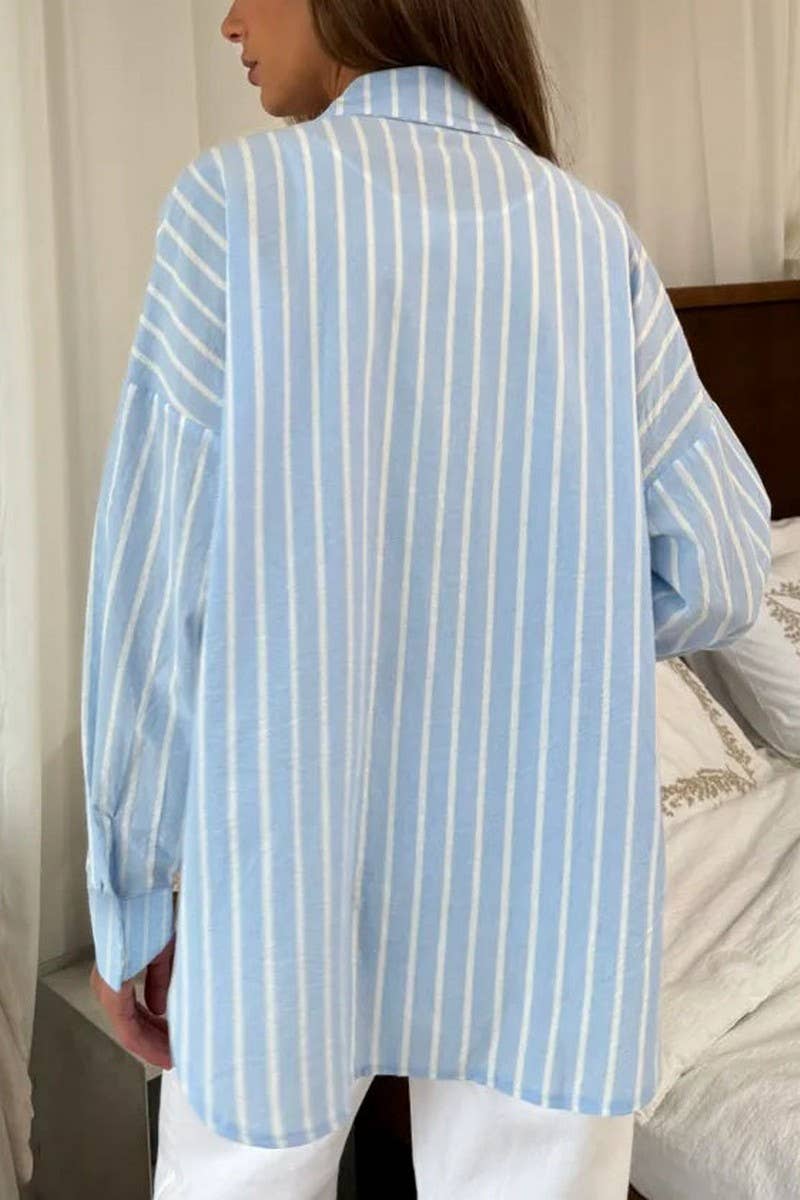 CWTSTL2896_STRIPED LONG SLEEVE BUTTON-UP SHIRT TOP