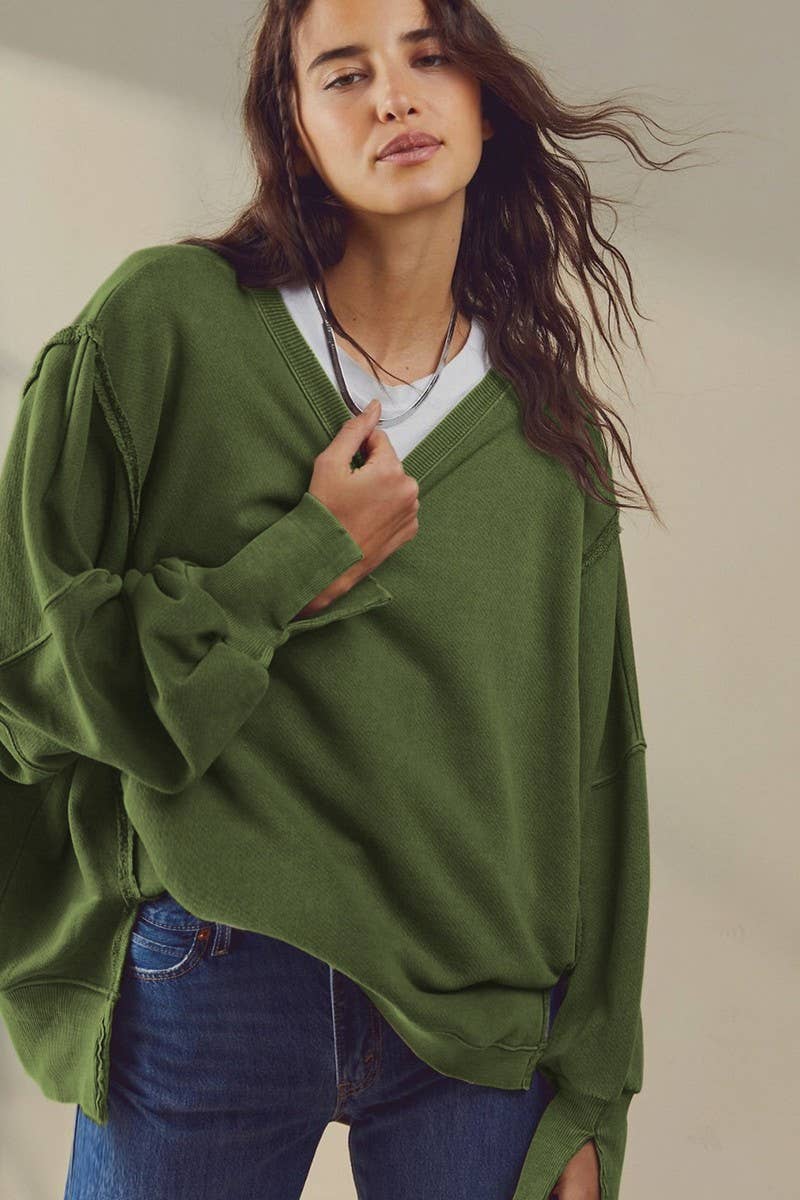 CREWNECK LONGSLEEVED SPORTS LOOSE HOODIE_CWOHOL0512