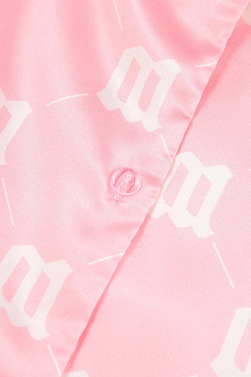 CWSPJ0083_PRINTED SHORT SLEEVED SHIRT SHORTS PAJAMAS SET