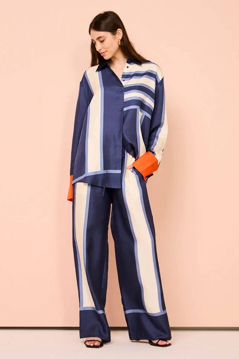 CWSS1244_FASHIONABLE CASUAL COLOR MATCHING LEISURE SUIT