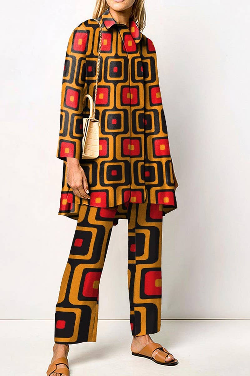 CWSS1270_SPRING AND AUTUMN LONG SLEEVE LADIES SHIRT SET