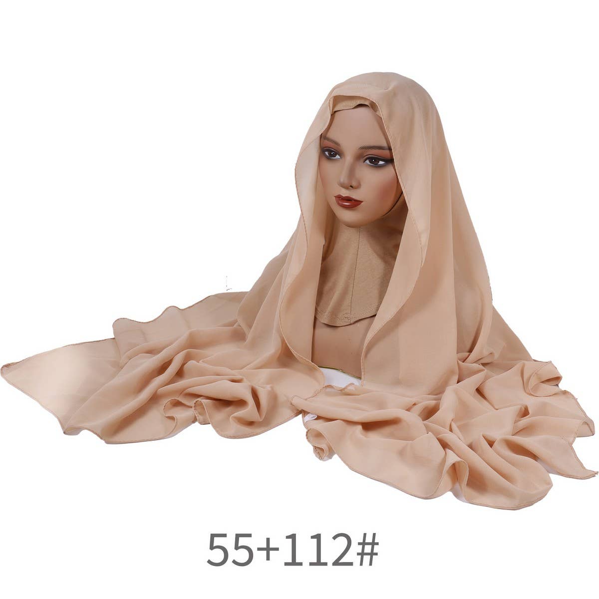 CLASSIC SOLID COLOR PEARL CHIFFON ETHNIC HEADSCARF