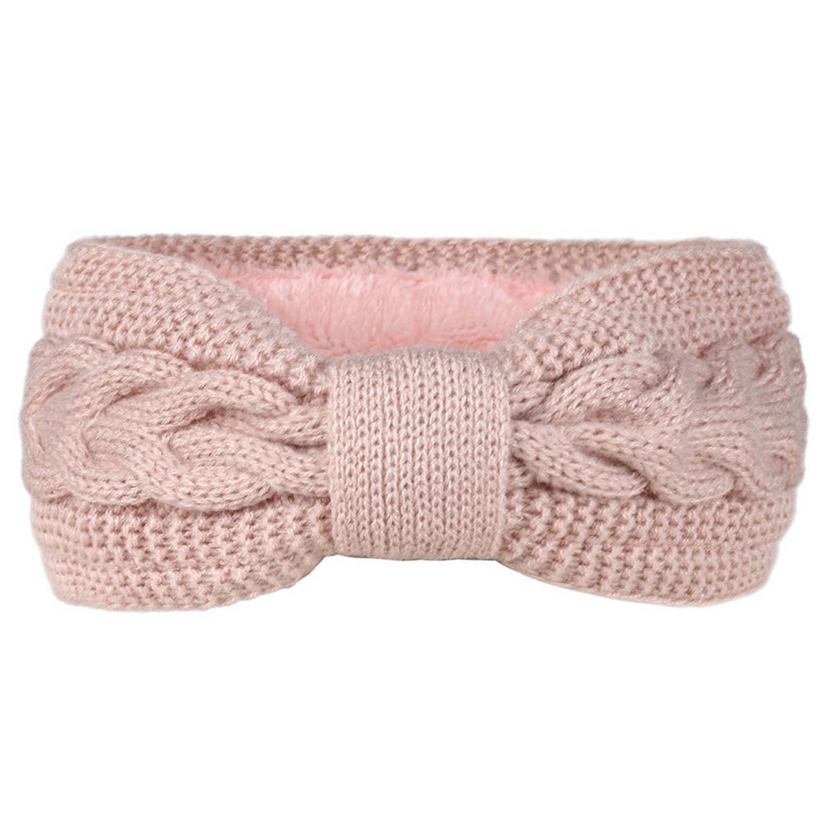 CWMM10071_FLEECE KNIT HEADBAND WITH BOW