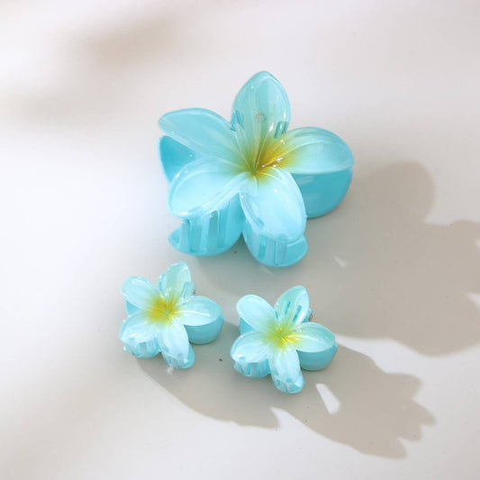 CWAHA07410_PLUMERIA FLOWER HAIR CLAW CLIP SET OF 3