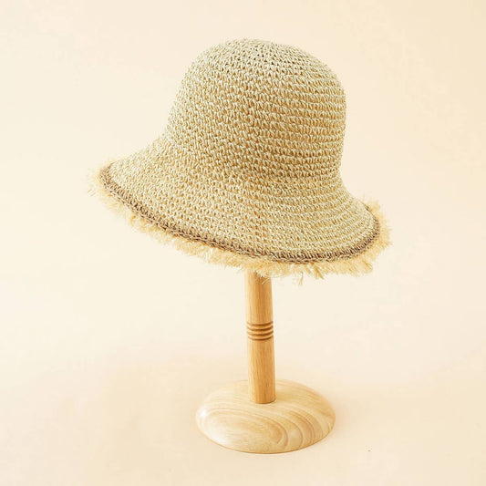 NEW STYLE RAW EDGE SUN BUCKET HAT_CWAH1423