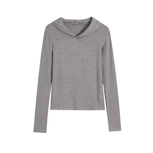 BASIC STRETCH SLIM-FIT SOLID COLOR CASUAL T-SHIRT