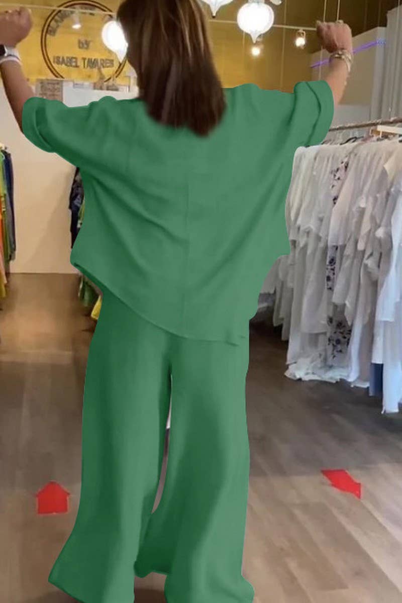 CWSTB1419_SOLID COLOR BAT SLEEVE COTTON AND LINEN SUIT