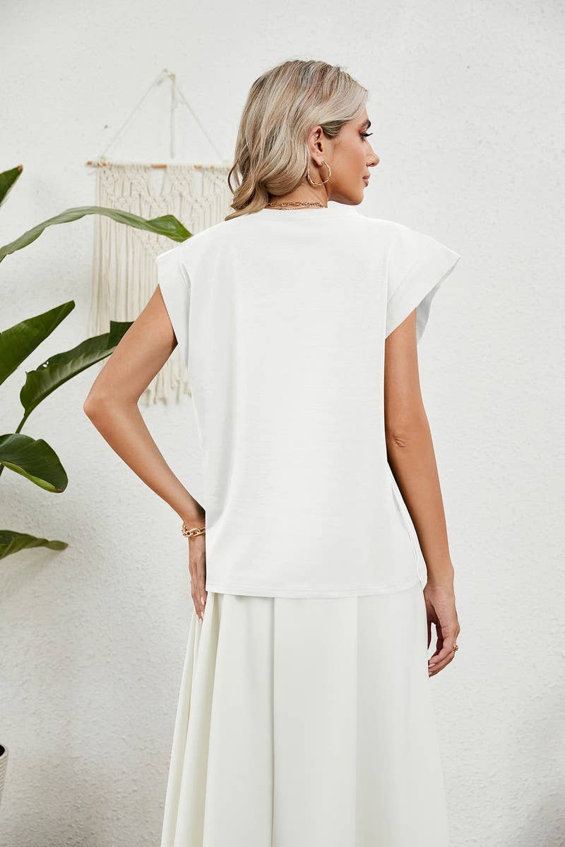 CWTBLS0864_ROUND NECK SOLID COLOR RAGLAN SLEEVE T-SHIRT