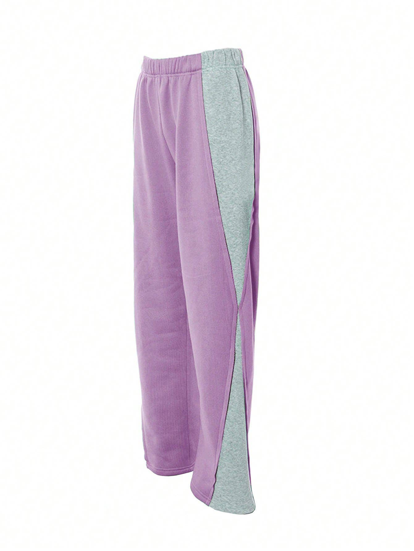 ELASTIC-WAISTED COLOR-MATCHED WIDE-LEG PANTS