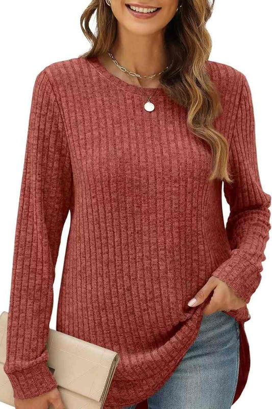 CWOSWL6553_CREW-NECK WOOLEN LONG-SLEEVED SWEATER