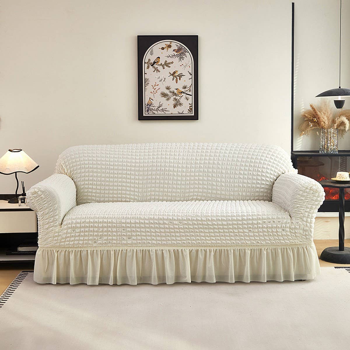 Puckered Skirt Sofa Cover, Thick & Stretchy_CWMM8321