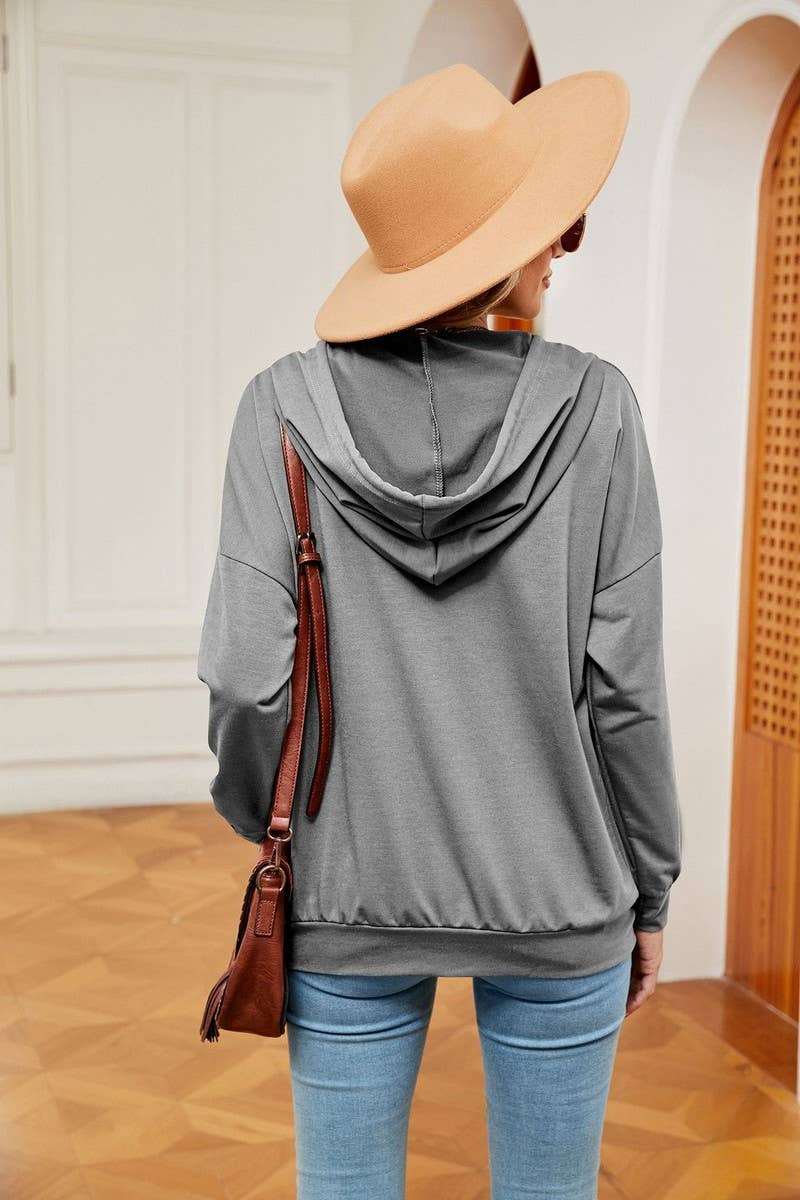 CWOHOL0930_SOLID COLOR BUTTON DRAWSTRING POCKET HOODIE