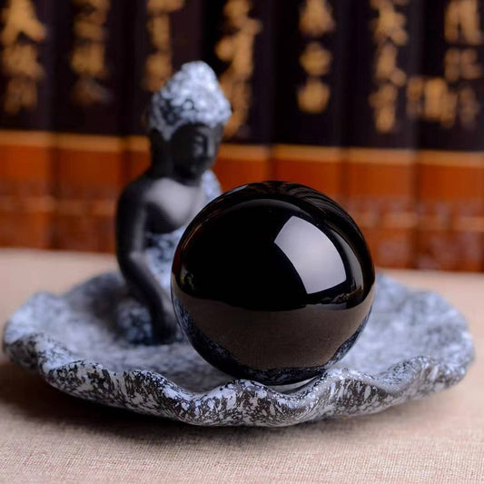 Obsidian Crystal Ball with Stand Set_CWMM8118
