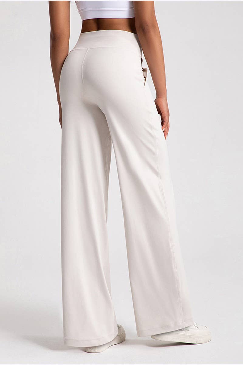 CWBLP1505_STRAIGHT DRAWSTRING HIGH WAIST LOOSE SWEATPANTS