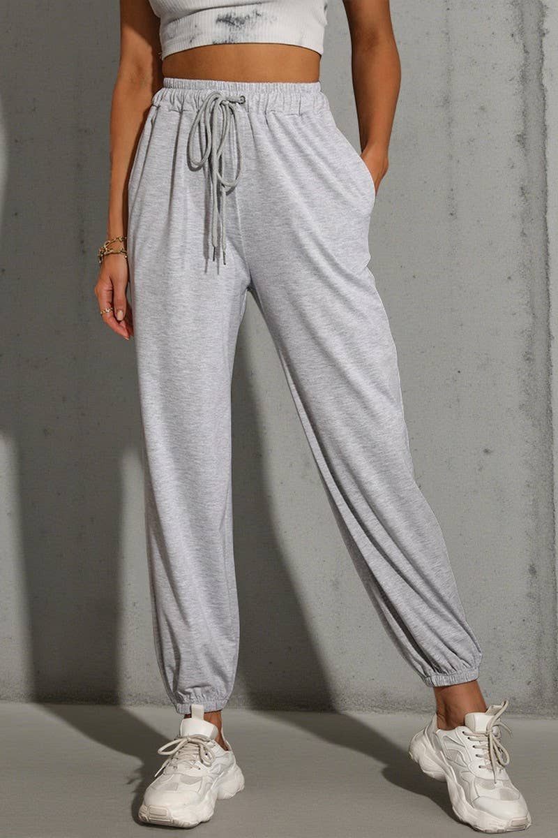 CWBLP00940_CASUAL HIGH-WAISTED SPORTS ANKLE-LENGTH PANTS