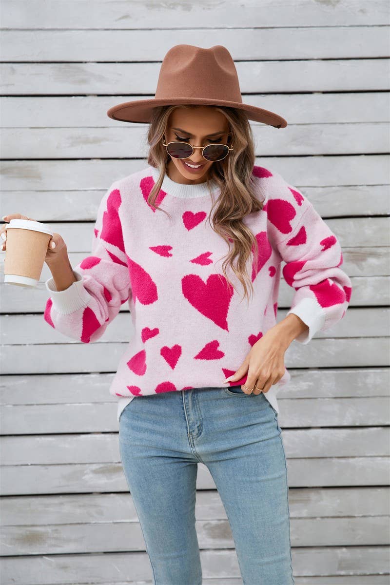 CWOSWL5779_LONG SLEEVE VALENTINE'S DAY HEART SWEATER
