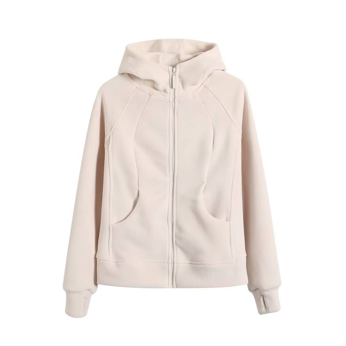 Double-sided fleece thickened warm hooded jacket