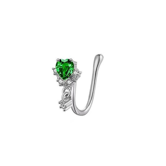 Zircon U-Shaped Clip-On Nose Ring No Piercing_CWMM9511