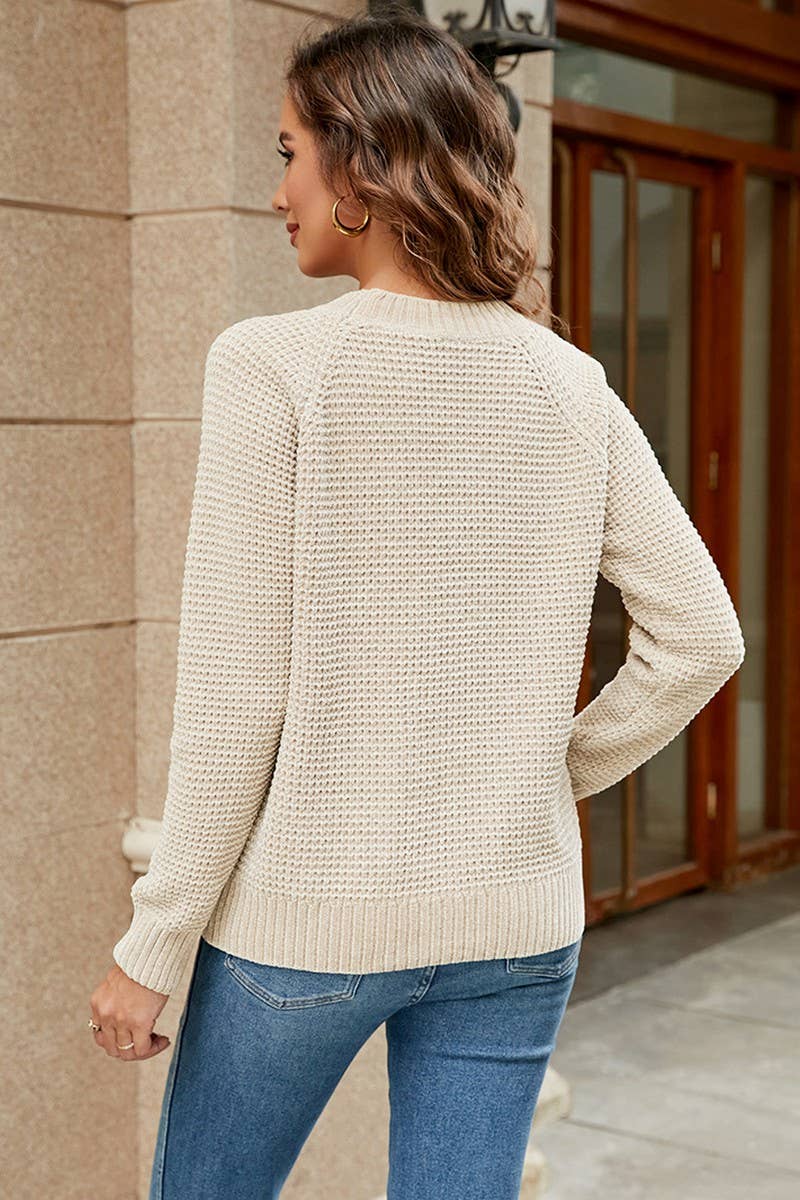 CWOSWL1732_Crew Neck Long Sleeve Pullover Sweater