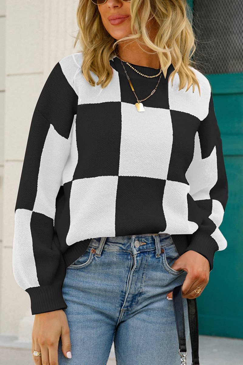 CREW-NECK KNIT PULLOVER STRIPED STYLE KNIT
