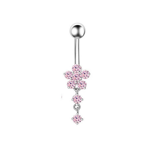 Zircon Navel Ring – Steel & Copper Belly Piercing_CWMM9175