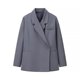 Double-breasted side-slit casual suit jacket