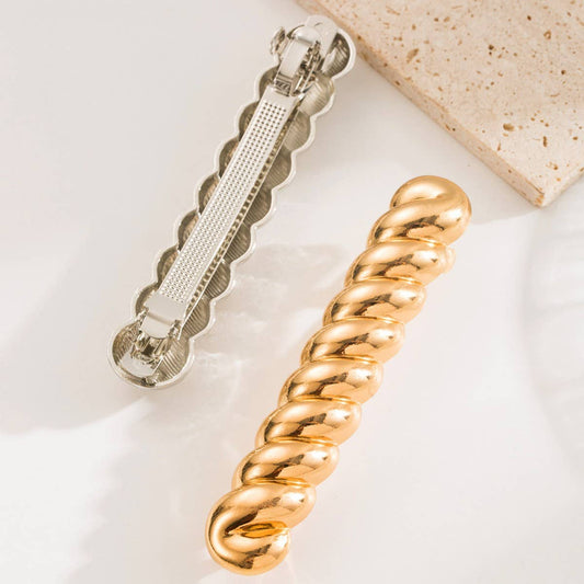 Minimalist Metal Hair Clip for Twisted Styles