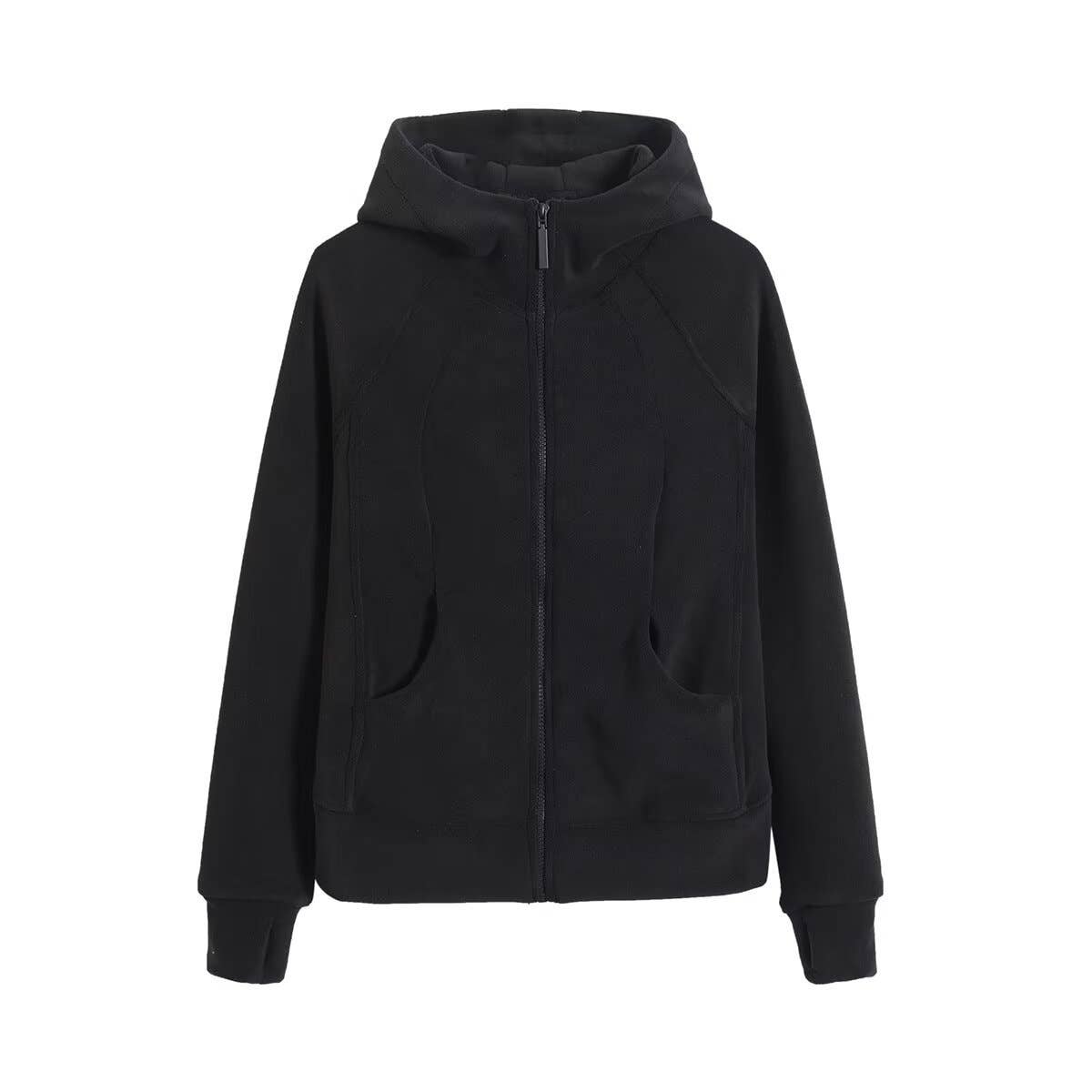 Double-sided fleece thickened warm hooded jacket