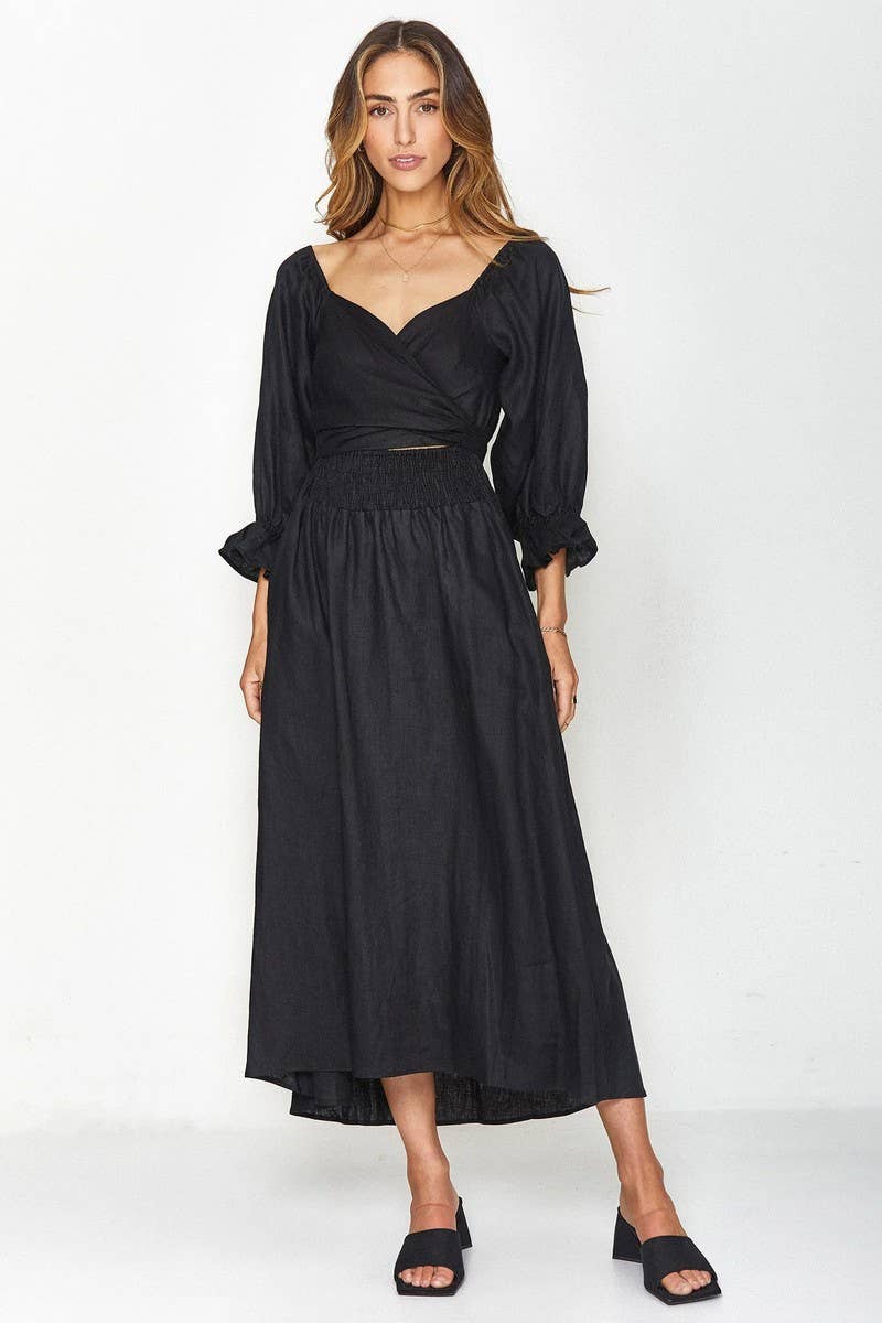 CWDMD5769_V-NECK ELEGANT MID-LENGTH SLEEVES TWO-WAY DRESS