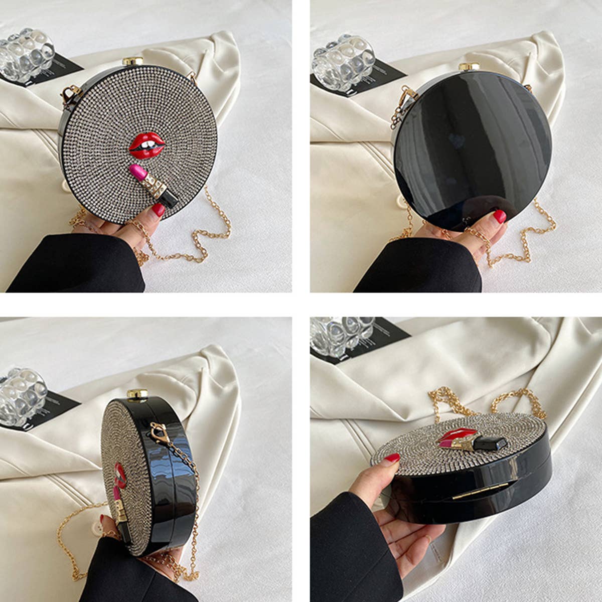 FASHION DIAMOND LIPSTICK CHAIN SHOULDER BAG_CWAB0994