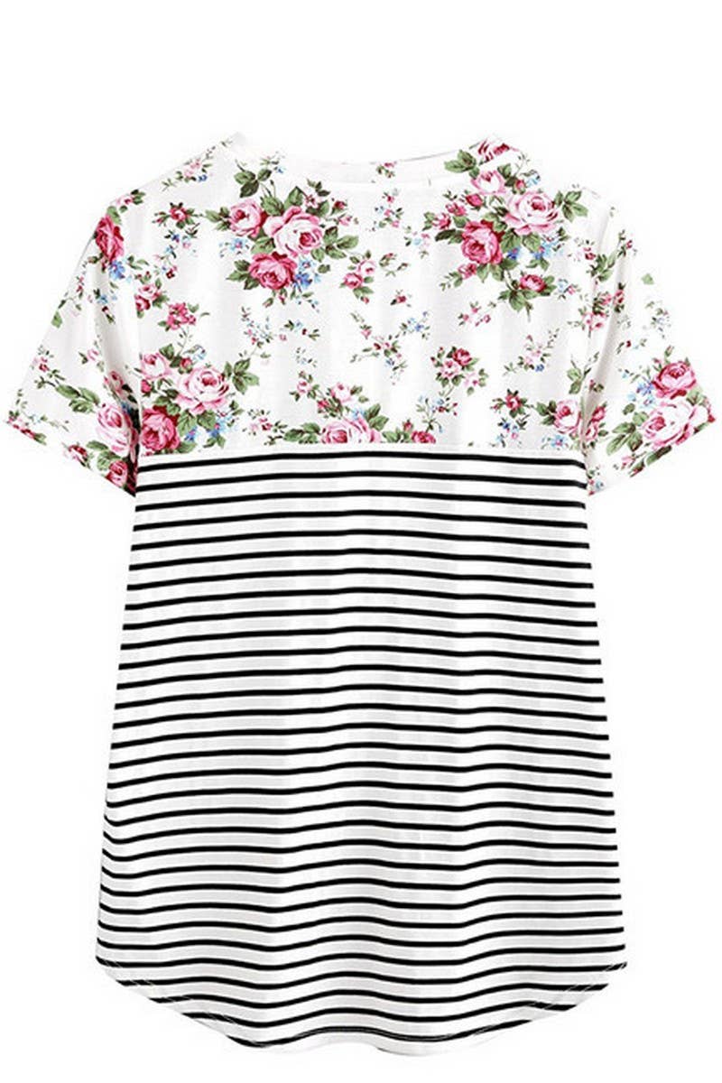 CWTBLS1438_MULTIFUNCTIONAL STRIPED STITCHING NURSING CLOTHES